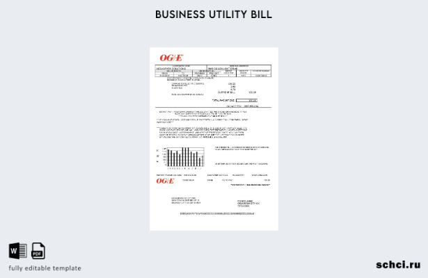 скачать в цифровом формате, США, Оклахома, OGE Energy, шаблон счета за коммуналь